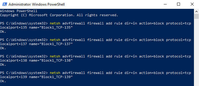 command line ports