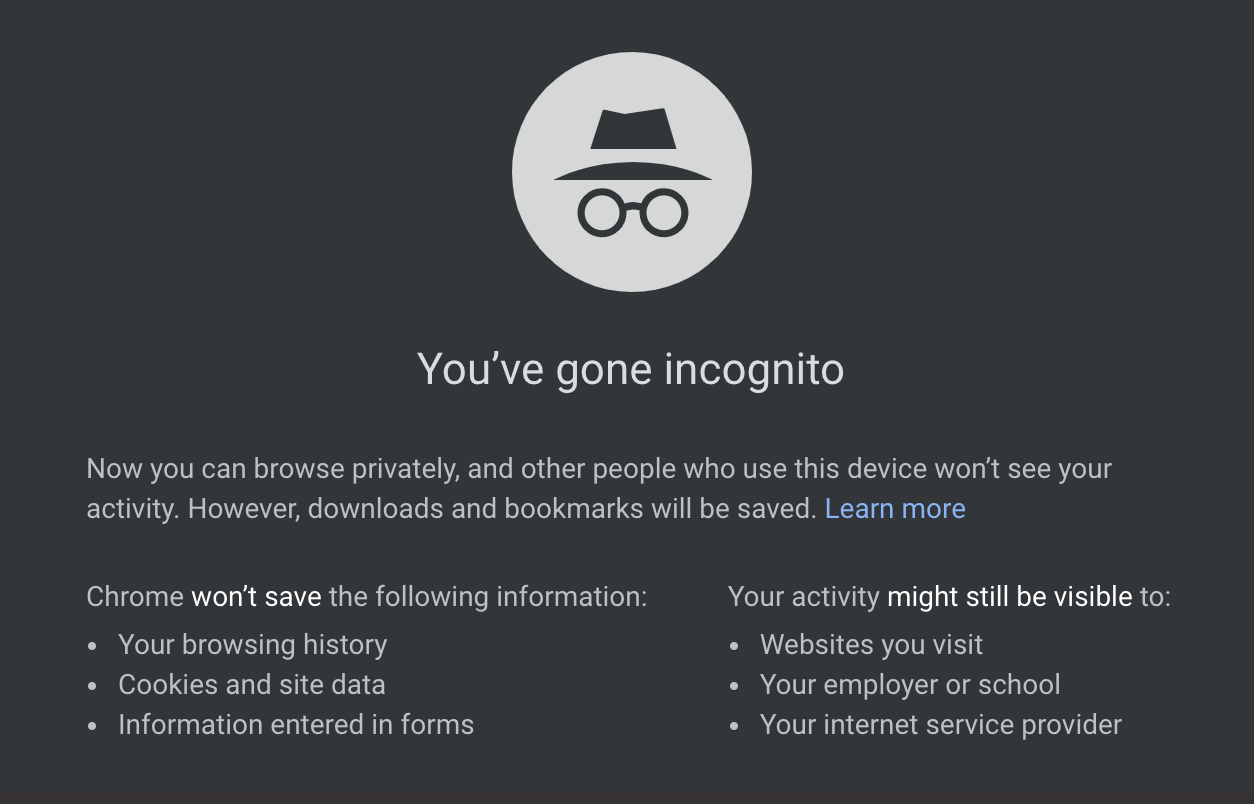 incognito mode