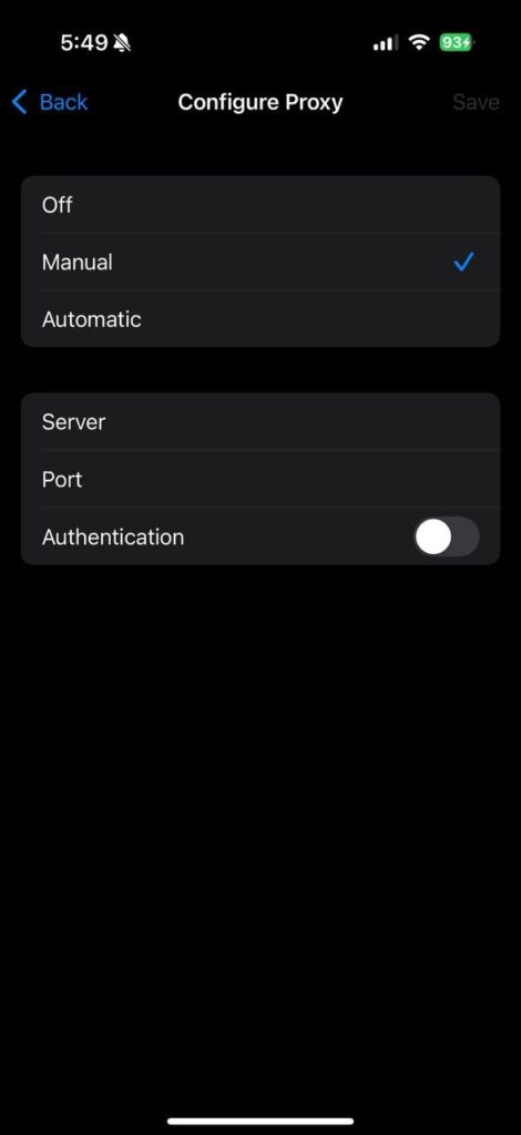 Configure a proxy on iPhone